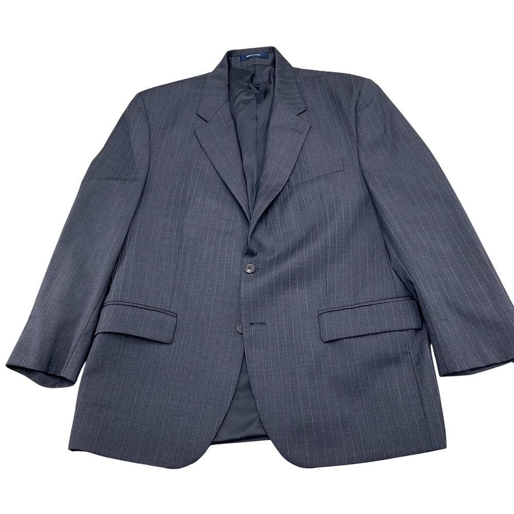 Chaps Ralph Lauren Blazer Mens 40R Gray Pinstripe Classic Wool 2-Button Jacket